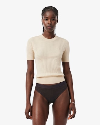 Logo Waist Mesh String Briefs