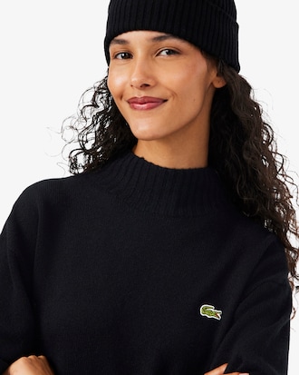 Women's 3D Knit Cashmere High-Neck Sweater