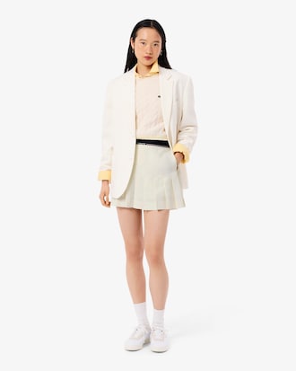 Women's Short Pleated Wool Blend Skirt