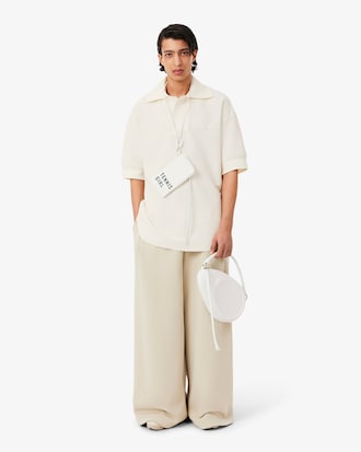Runway Loose Fit Boucl&eacute; Knit Polo Shirt