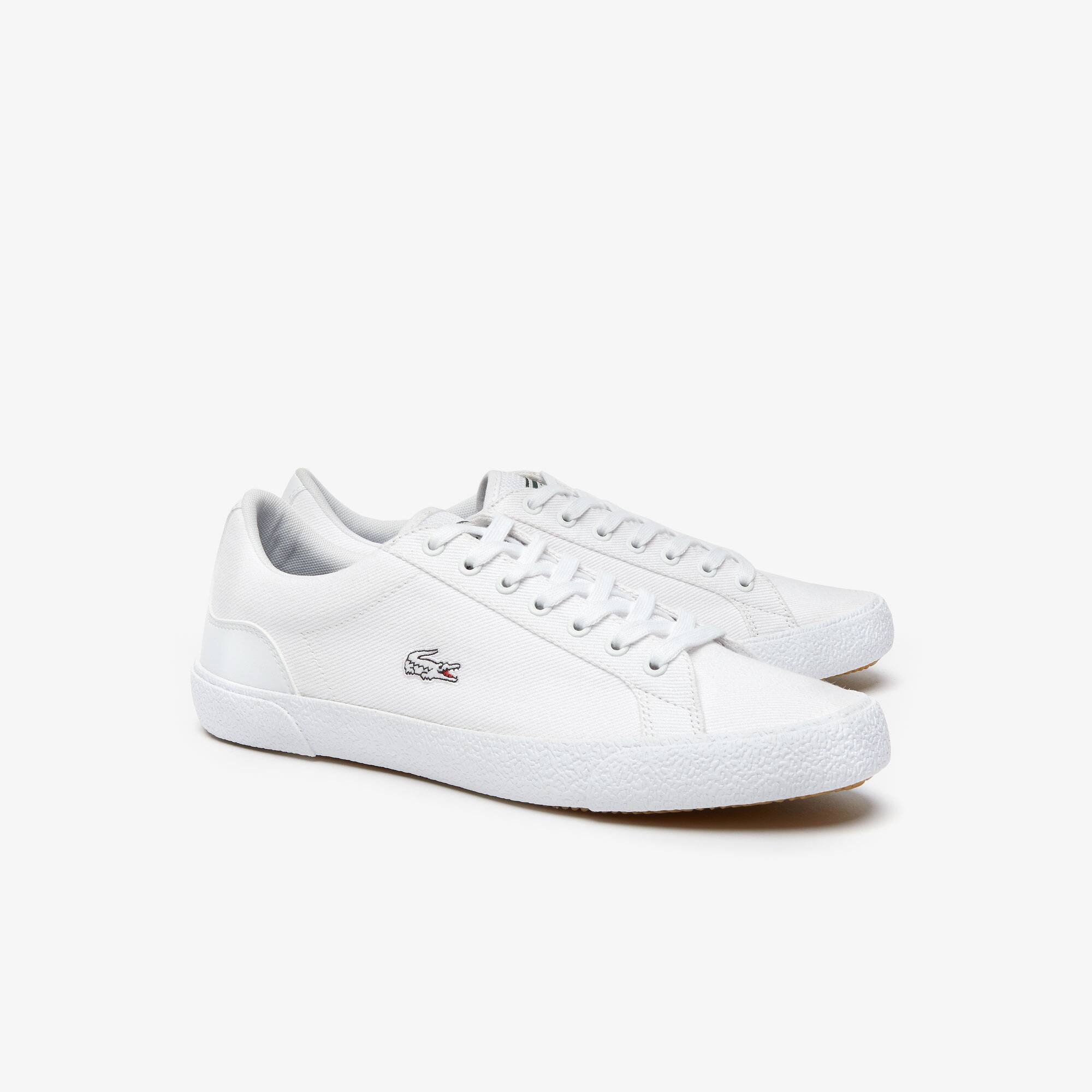 lacoste lerond sneakers in white canvas