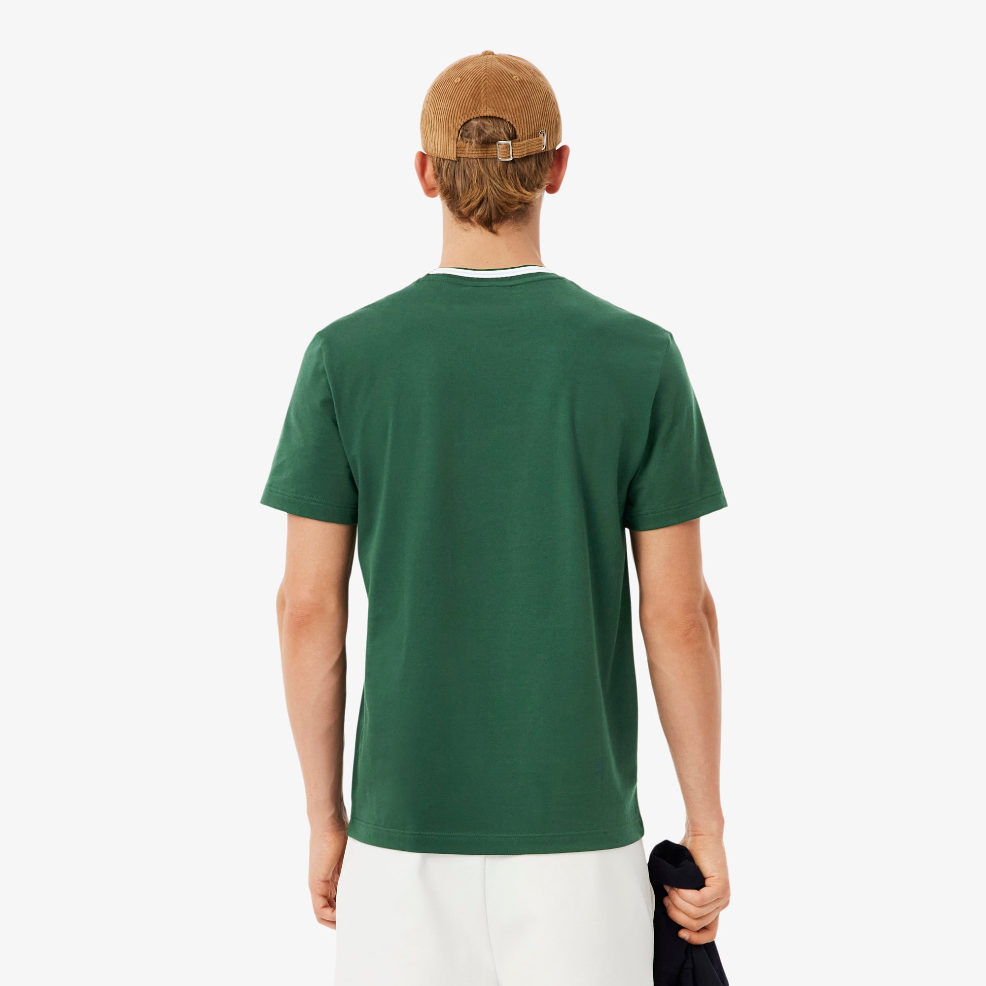 Men's Regular Fit Ribbed Collar Cotton T-Shirt - T-shirts