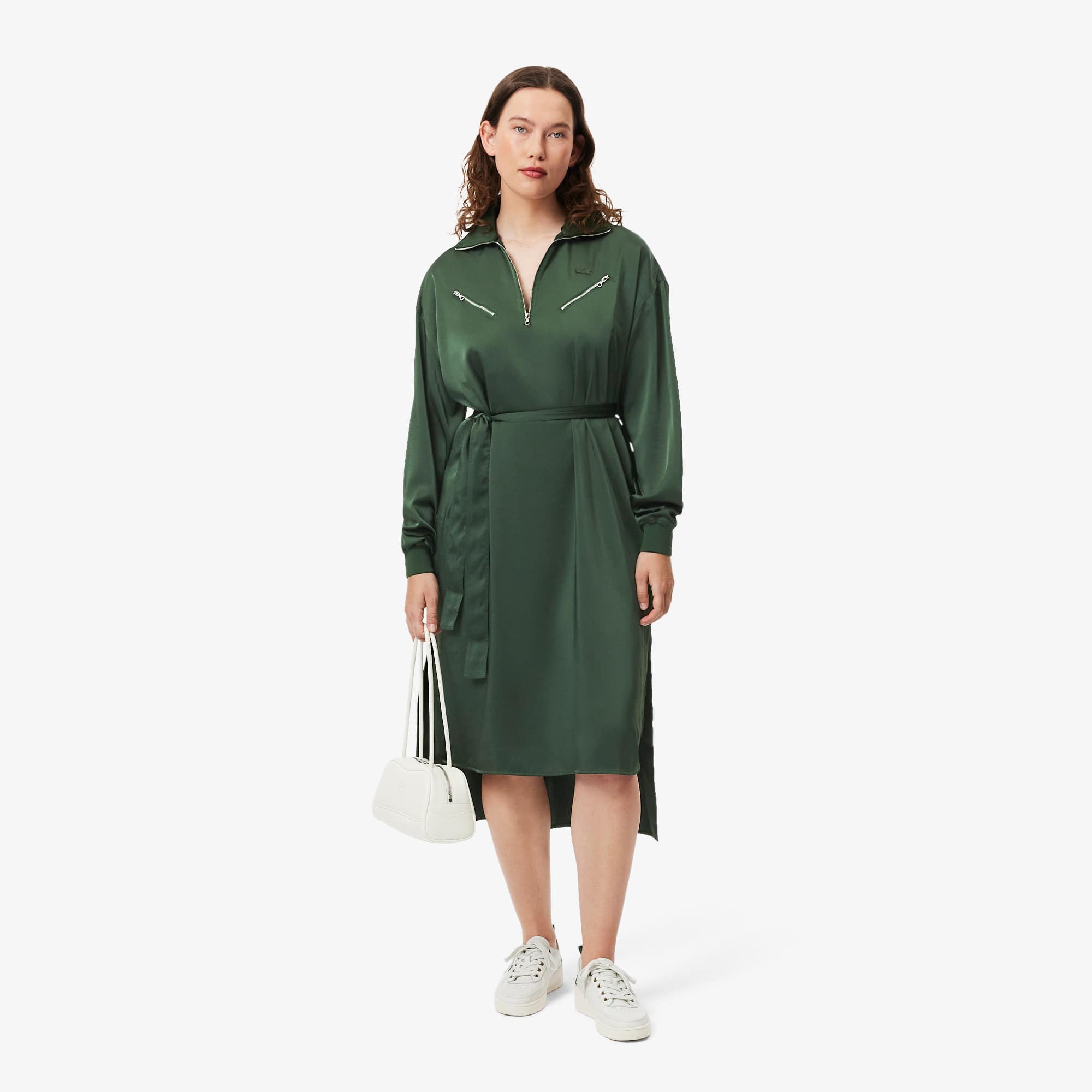 ★LACOSTE★ Women's Fluid Zipper Detail Dress Khaki EF9776-5 EF9776_HCF_24.jpg