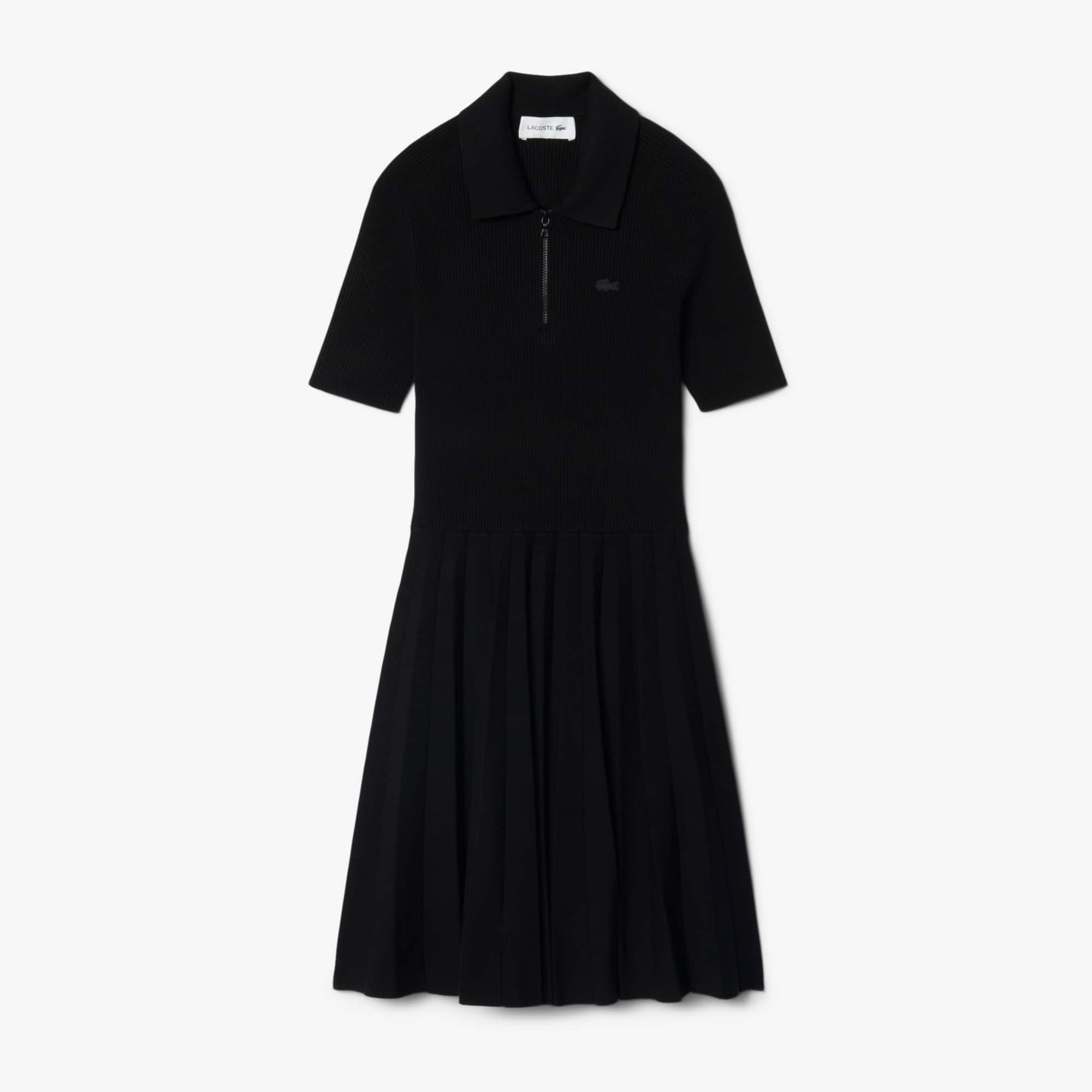 Women's Pleated Polo Collar Dress
