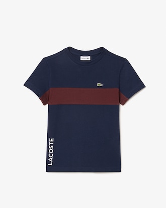 Kids' Contrast Stripe Cotton T-Shirt