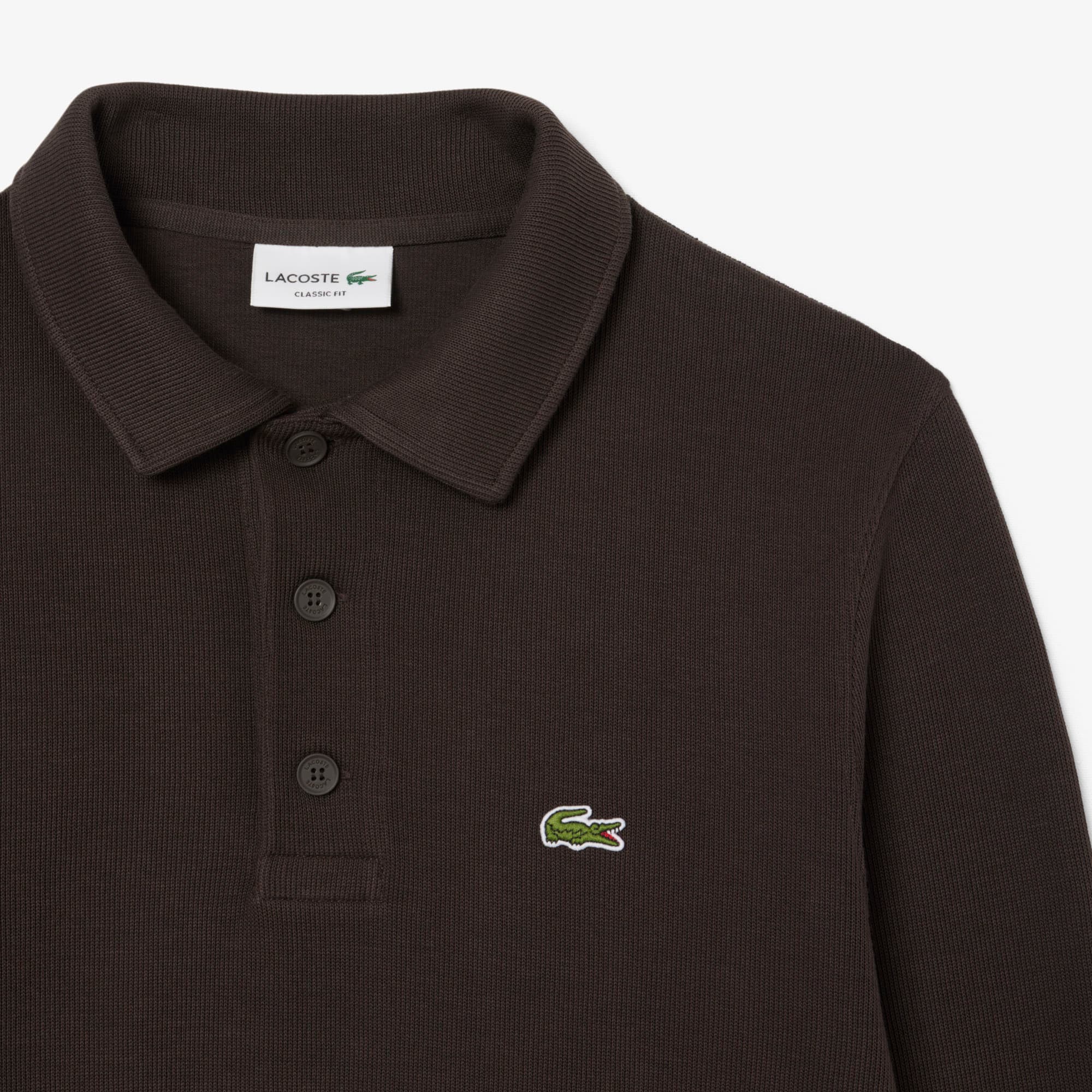 Men's Ribbed Cotton Polo Collar Sweatshirt - Sweaters