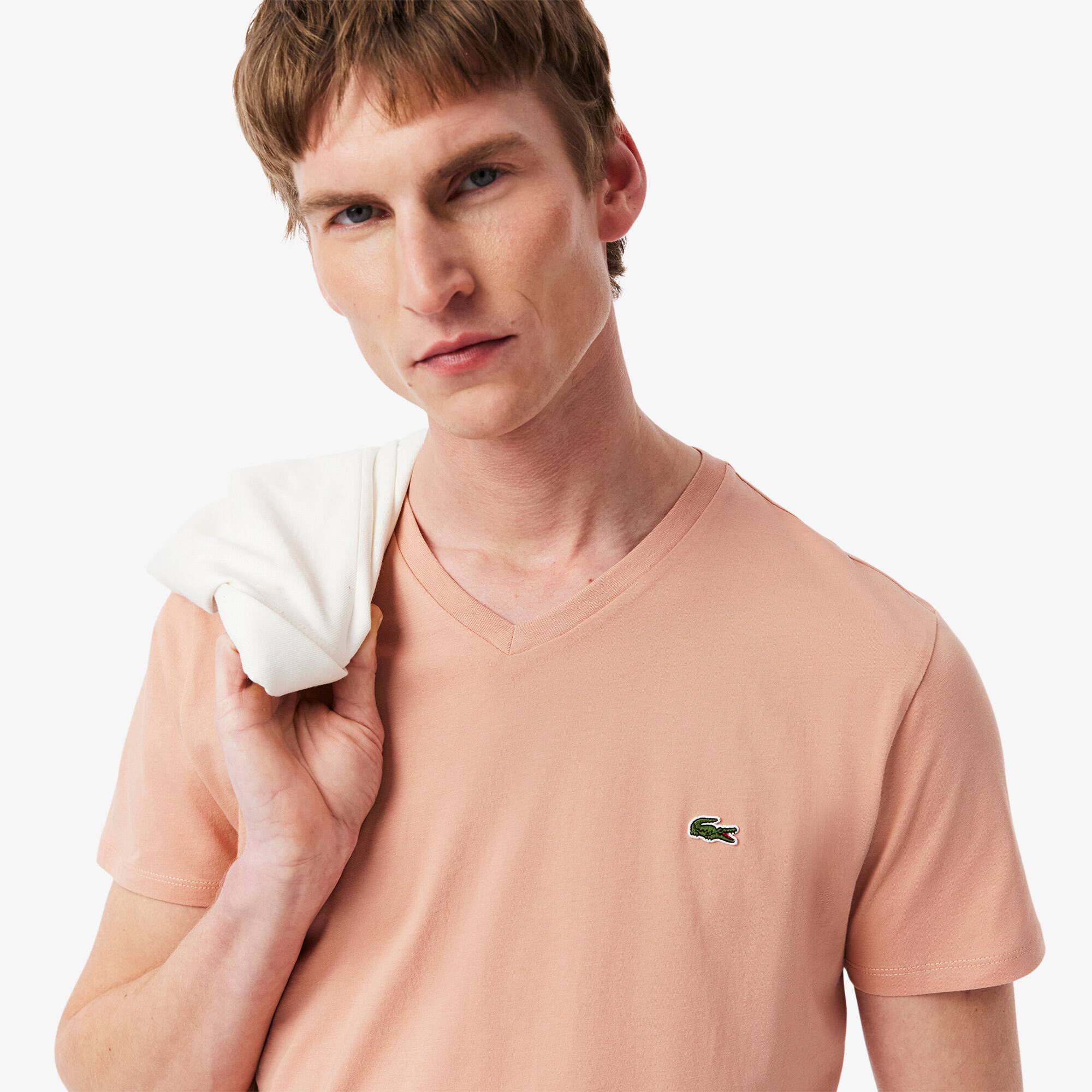 Men's Lightweight Pima Cotton V-Neck T-Shirt - T-shirts - New In