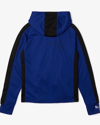 Veste zipp&eacute;e &agrave; capuche Lacoste SPORT avec bandes contrast&eacute;es