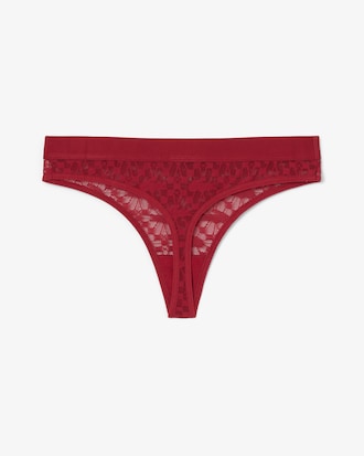 Logo Waist Lacy String Briefs