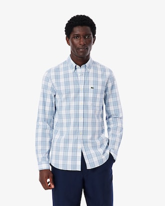 Chemise stretch avec imprimé à carreaux