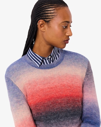 Women's Crew Neck Ombré Sweater