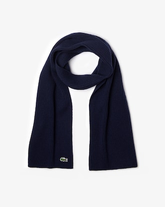 &Eacute;charpe rectangulaire en laine c&ocirc;tel&eacute;e unie