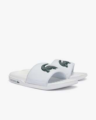 Men's Croco Dualiste Logo Strap Slides