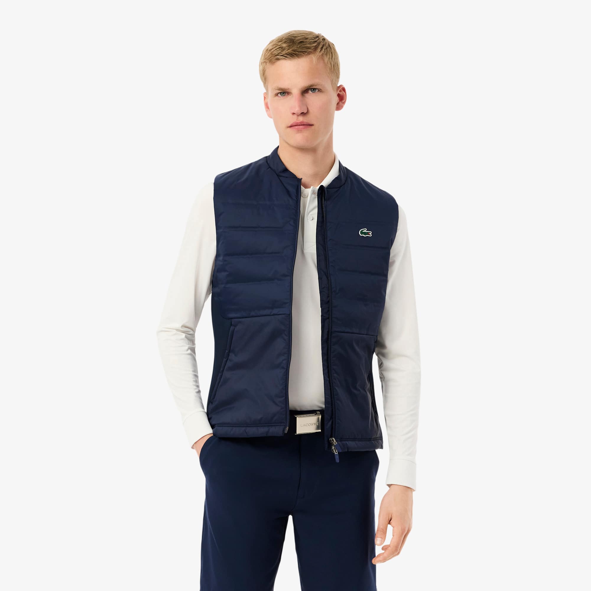 LACOSTE MENS ダウンベストUS M/L ネイビー Men's Sport Quilted Vest - Jackets & Coats - New In 2025
