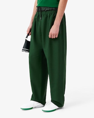 Runway Mixed Fabric Wool Pants