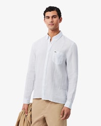 Men's Regular Fit Striped Linen Shirt