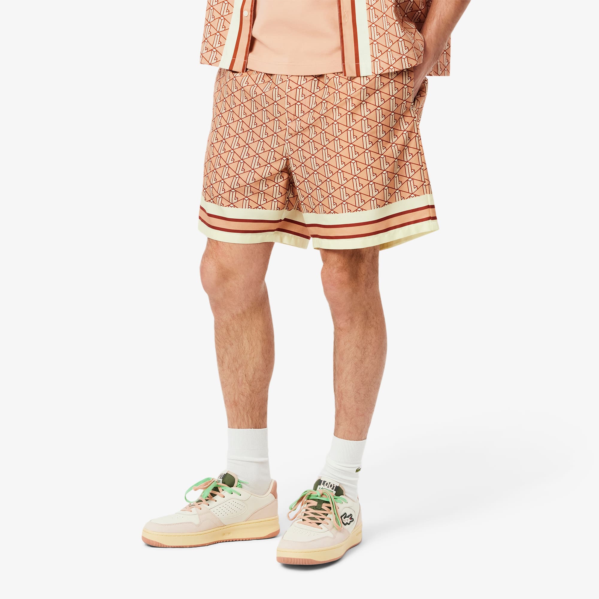 Men's Lightweight Monogram Print Shorts - Shorts & Swim