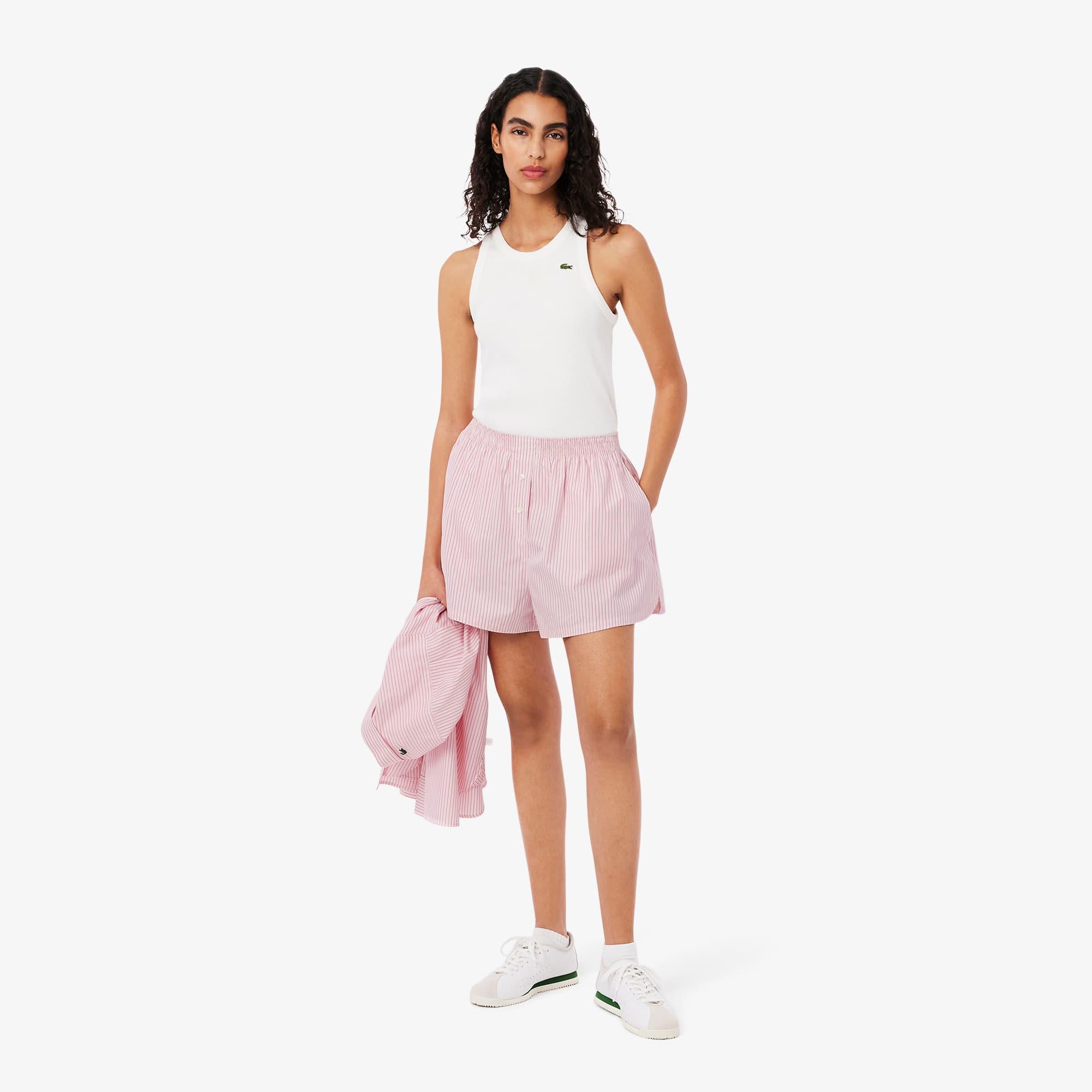 Women's Relaxed Fit Lightweight Striped Poplin Shorts - Shorts