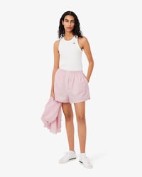 Women's Relaxed Fit Lightweight Striped Poplin Shorts