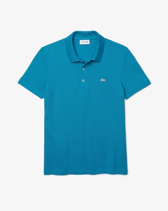 Polo slim fit coton stretch piqué crocodile gris