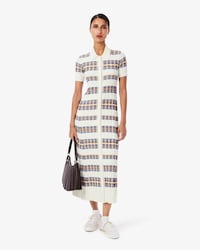 Women's Ribbed Knit Polo Collar Dress