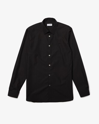 Camisa slim fit en popelina de algod&oacute;n para hombre