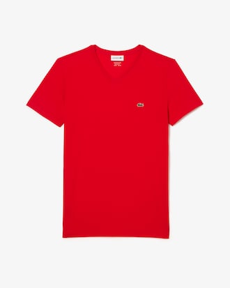 Playera ligera de algodón Pima con cuello en V para hombre