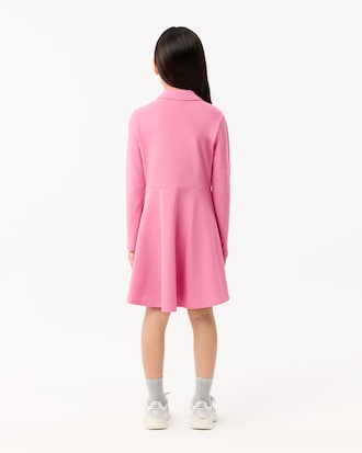 Kids' Long Sleeve Stretch Piqué Polo Dress