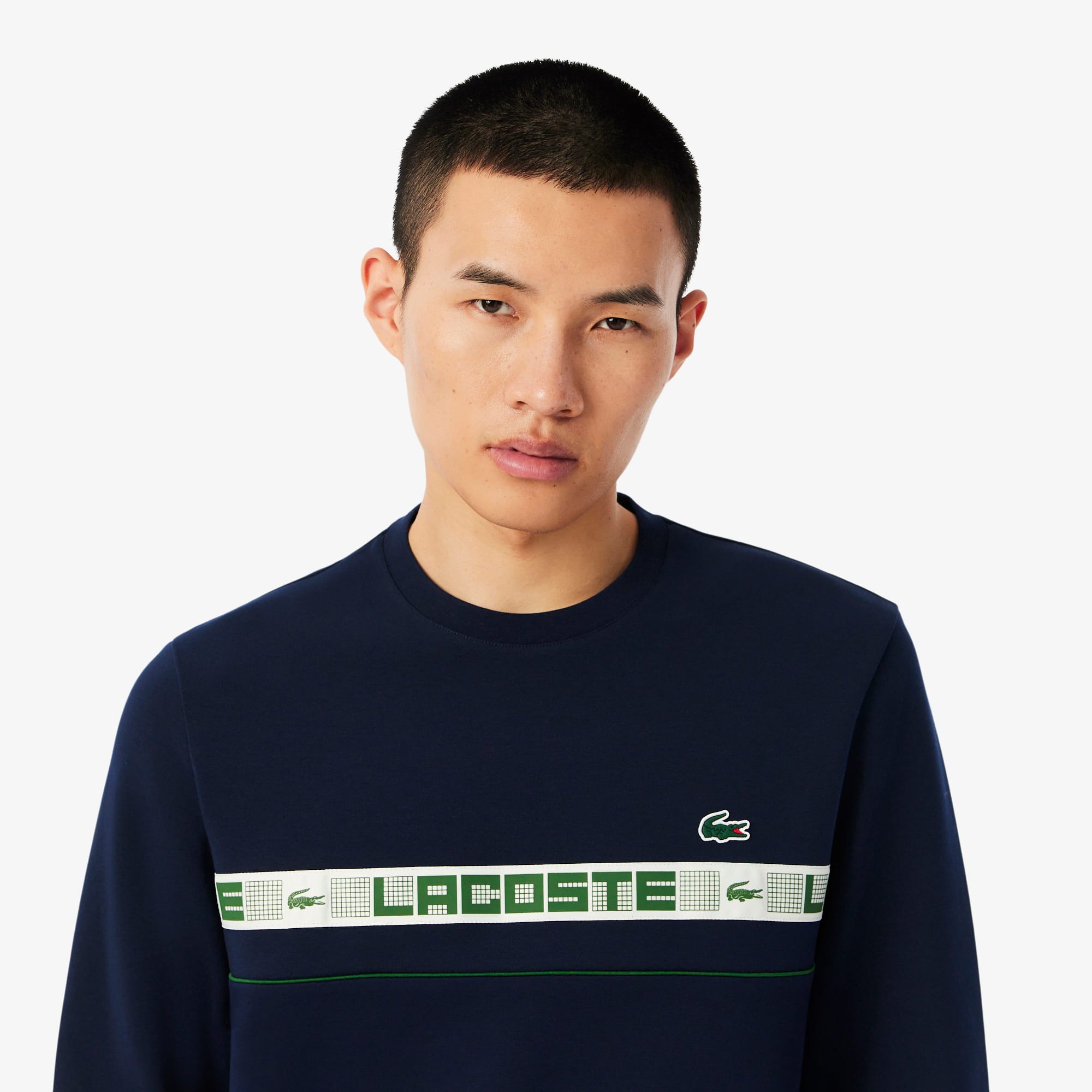 Men's Branded Stripe Tennis Sweatshirt - Sweaters & Sweatshirts