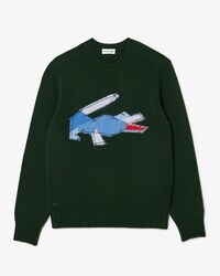 Men's Crocodile Motif Wool Sweater