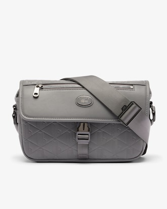 Small Monogram Leather Flap Satchel