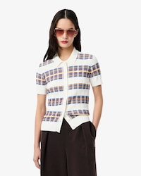 Women's Ribbed Knit Polo Collar Sweater