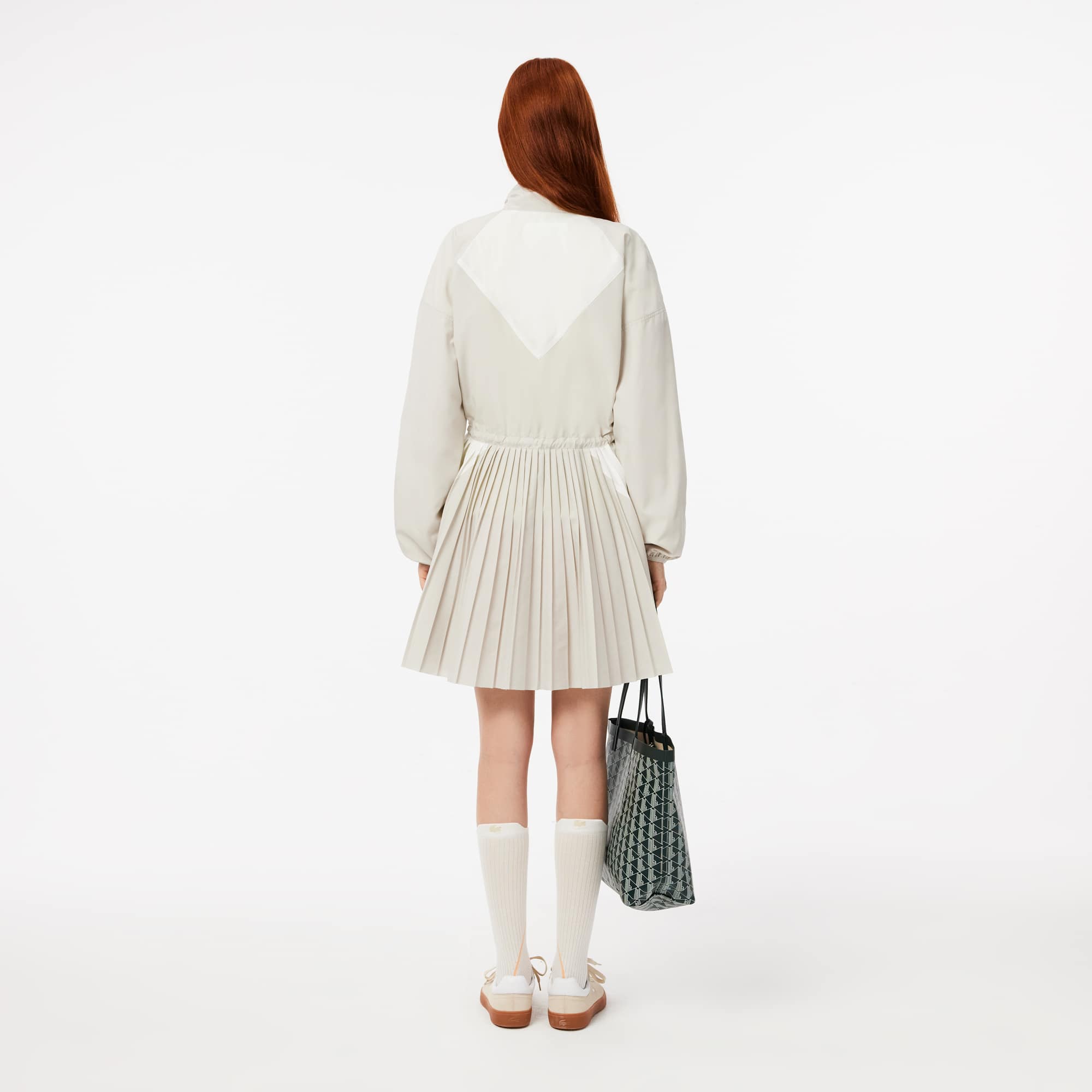 Women's Short Relaxed Fit Pleated Sweatshirt Dress - Dresses - New