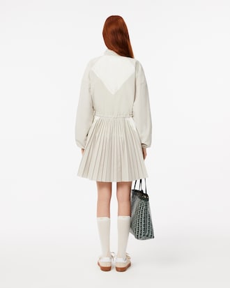 Women's Short Relaxed Fit Pleated Sweatshirt Dress