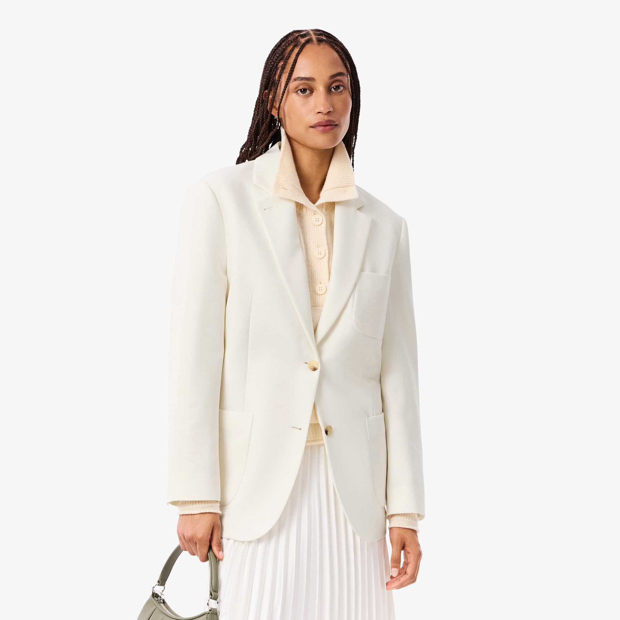 Lacoste Women's Wool Twill Blazer - 32 In White