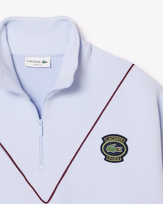 Men's Loose Fit Zip Neck Piqué Sweatshirt