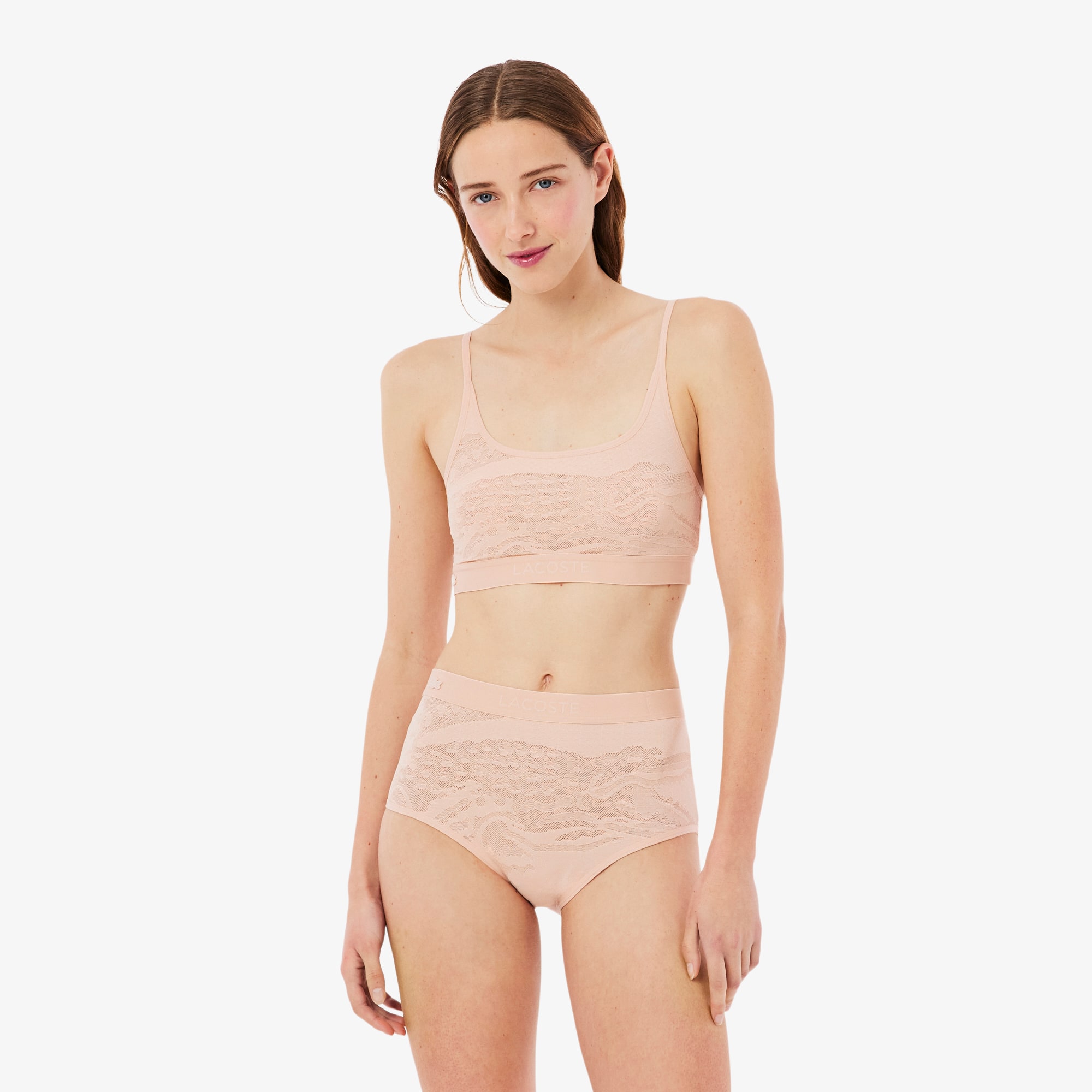 Lacoste Crocodile Accent Mesh Bralette