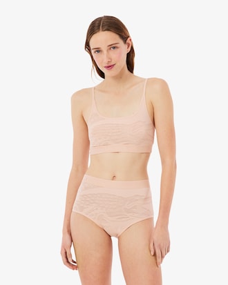 Crocodile Accent Mesh Bralette