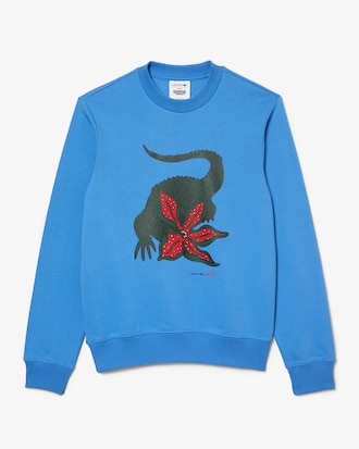 Sweatshirt imprimé homme Lacoste x Netflix en molleton de coton biologique
