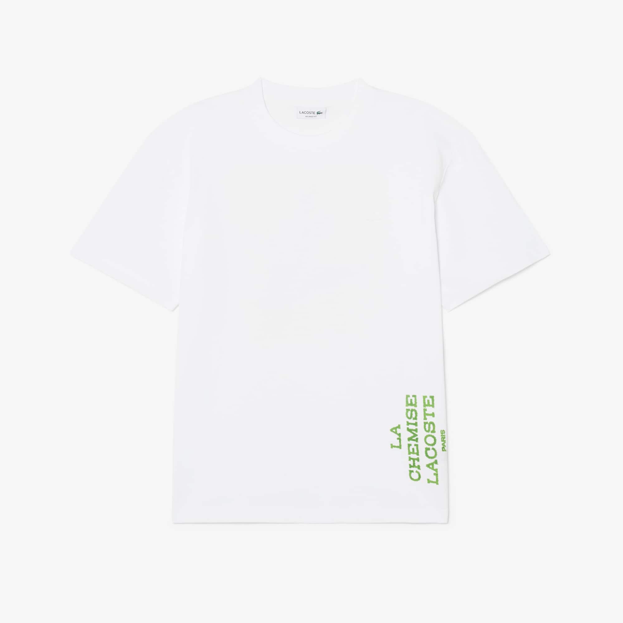 LACOSTE ホワイト Tシャツ 半袖 Ꮇ Relaxed Fit Printed Cotton T-Shirt - Men's Collection - New In