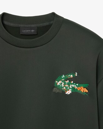 Runway Floral Crocodile Satin Sweatshirt