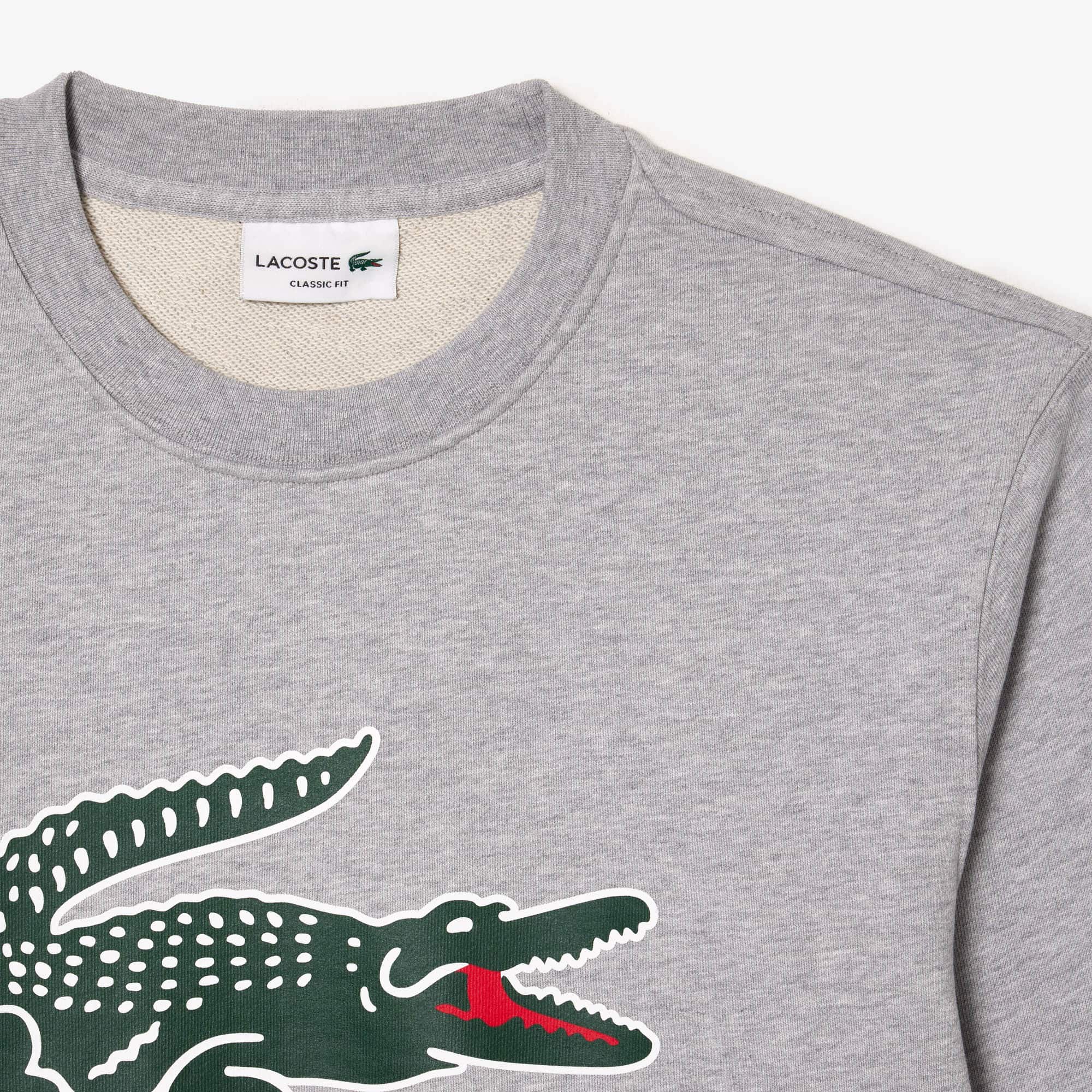 LACOSTE グレー サコッシュ Men's Fleece Crew Neck Sweatshirt - Sweaters & Sweatshirts