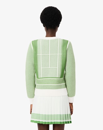 Pull jacquard graphique court de tennis