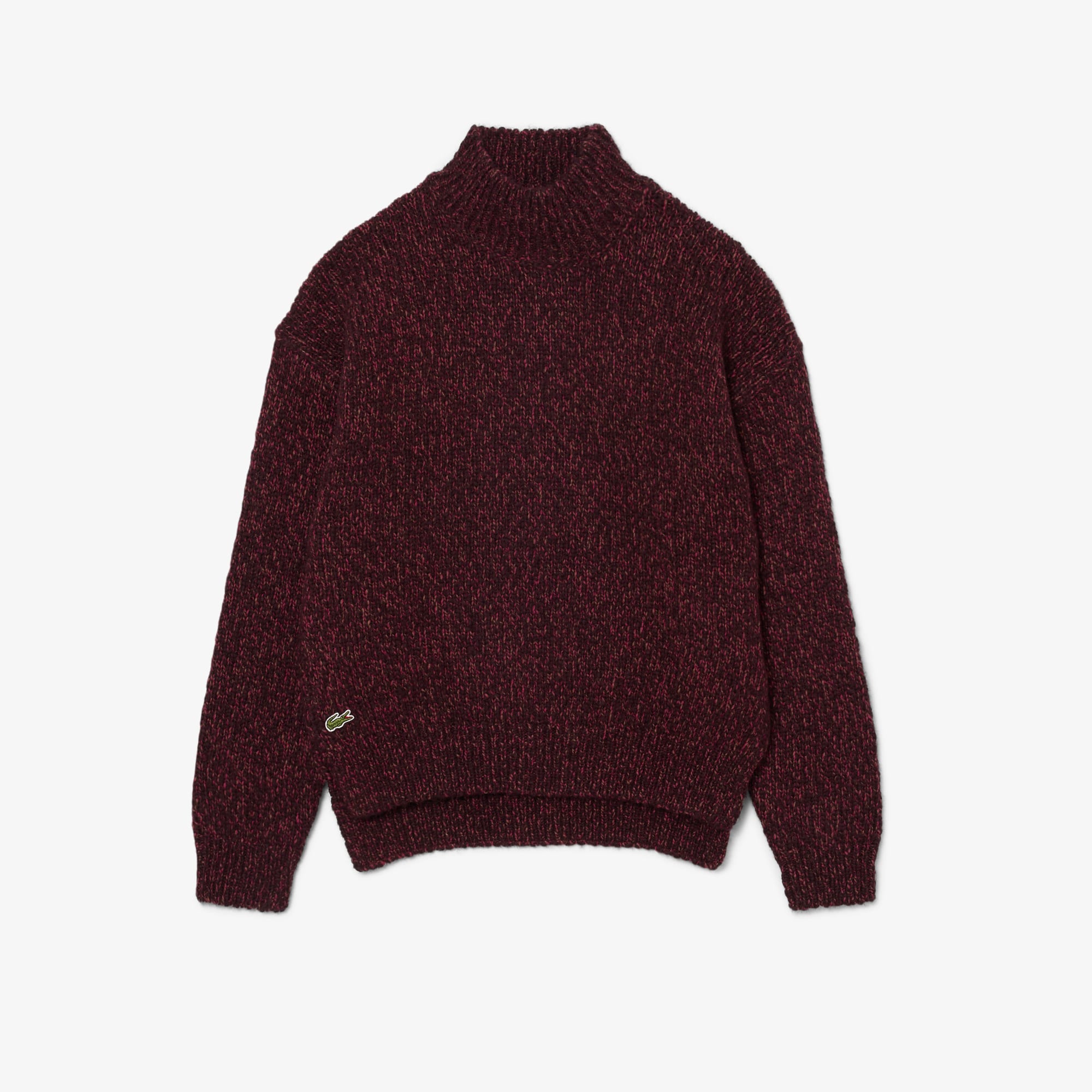 High Neck Mercerized Wool Knit Sweater - Sweaters & Sweatshirts