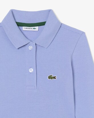 Girls' Long Sleeve Stretch Piqué Polo Dress