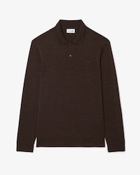 Regular Fit Long Sleeved Wool Polo Shirt