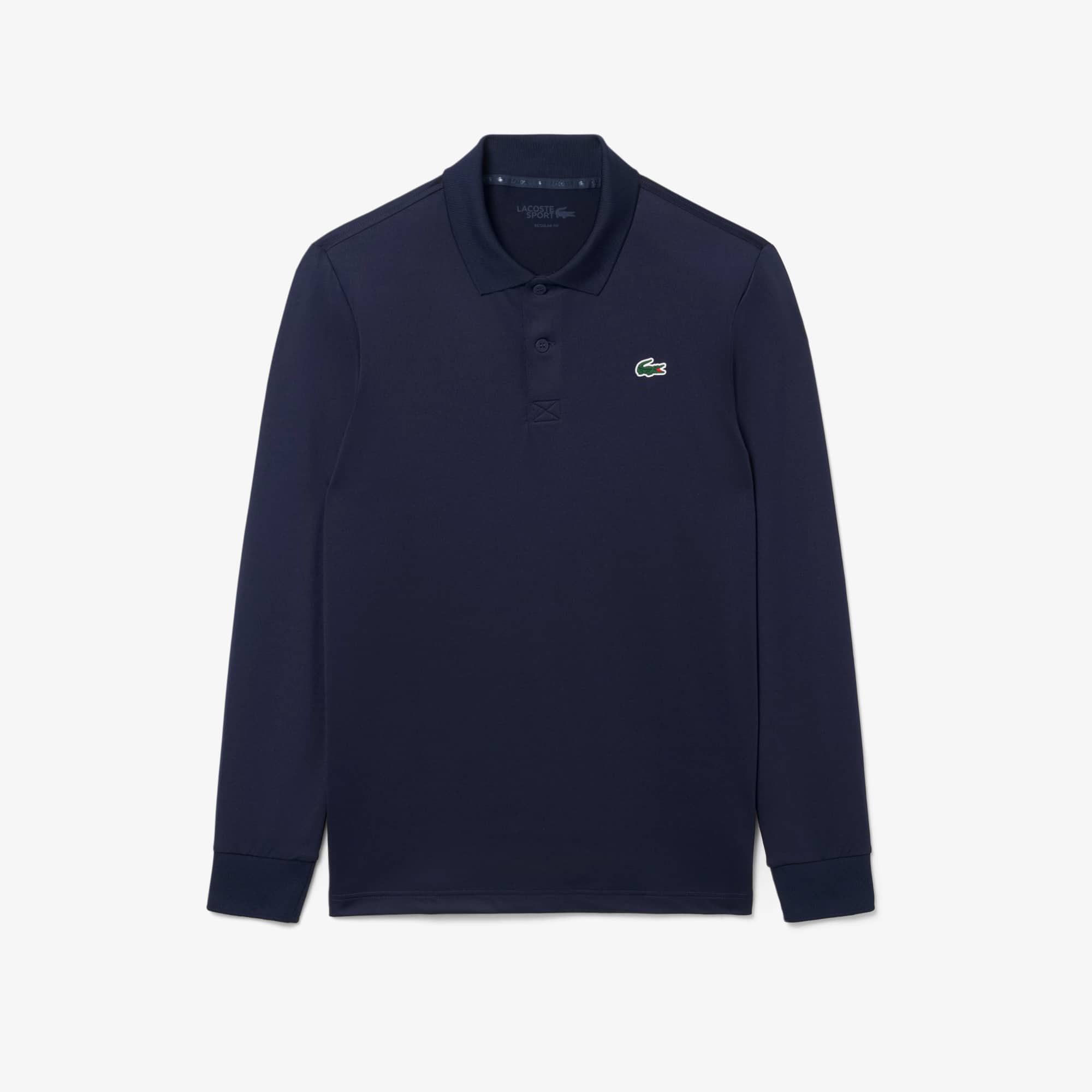 Lacoste Regular Fit Ultra Dry Long Sleeved Golf Polo In Blue