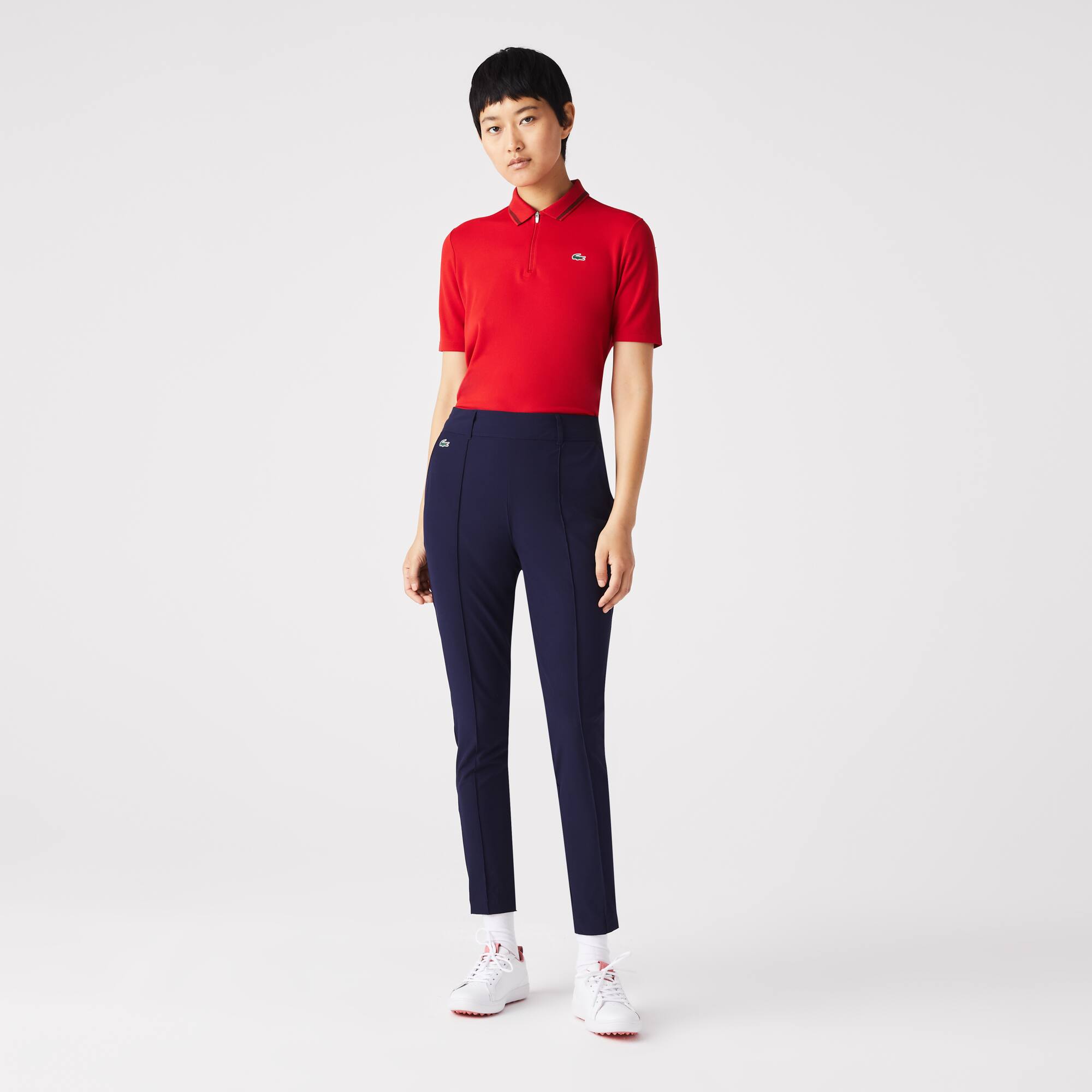 パンツ LACOSTE Women Straight Pants XF9313 GTI Brown LACOSTE Rust Women's Tracksuit Bottoms with Monogram Pattern