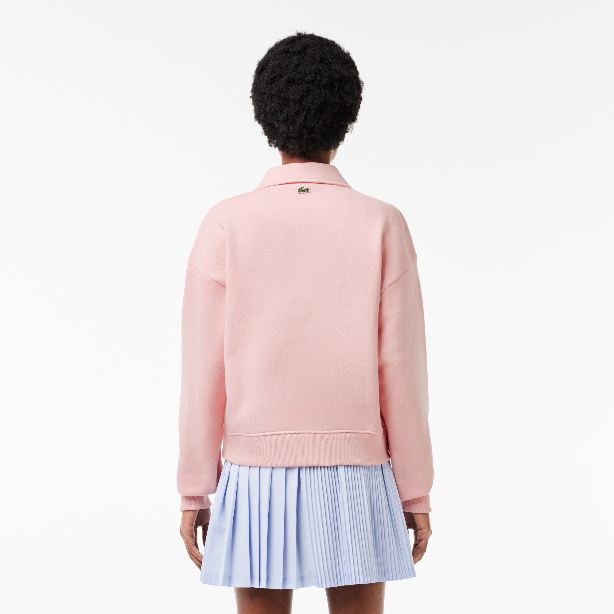 【新品】Herlipto Embroidery Polo Sweatshirt STRIPED EMBROIDERED POLO SWEATSHIRT - Mid-pink | ZARA Australia
