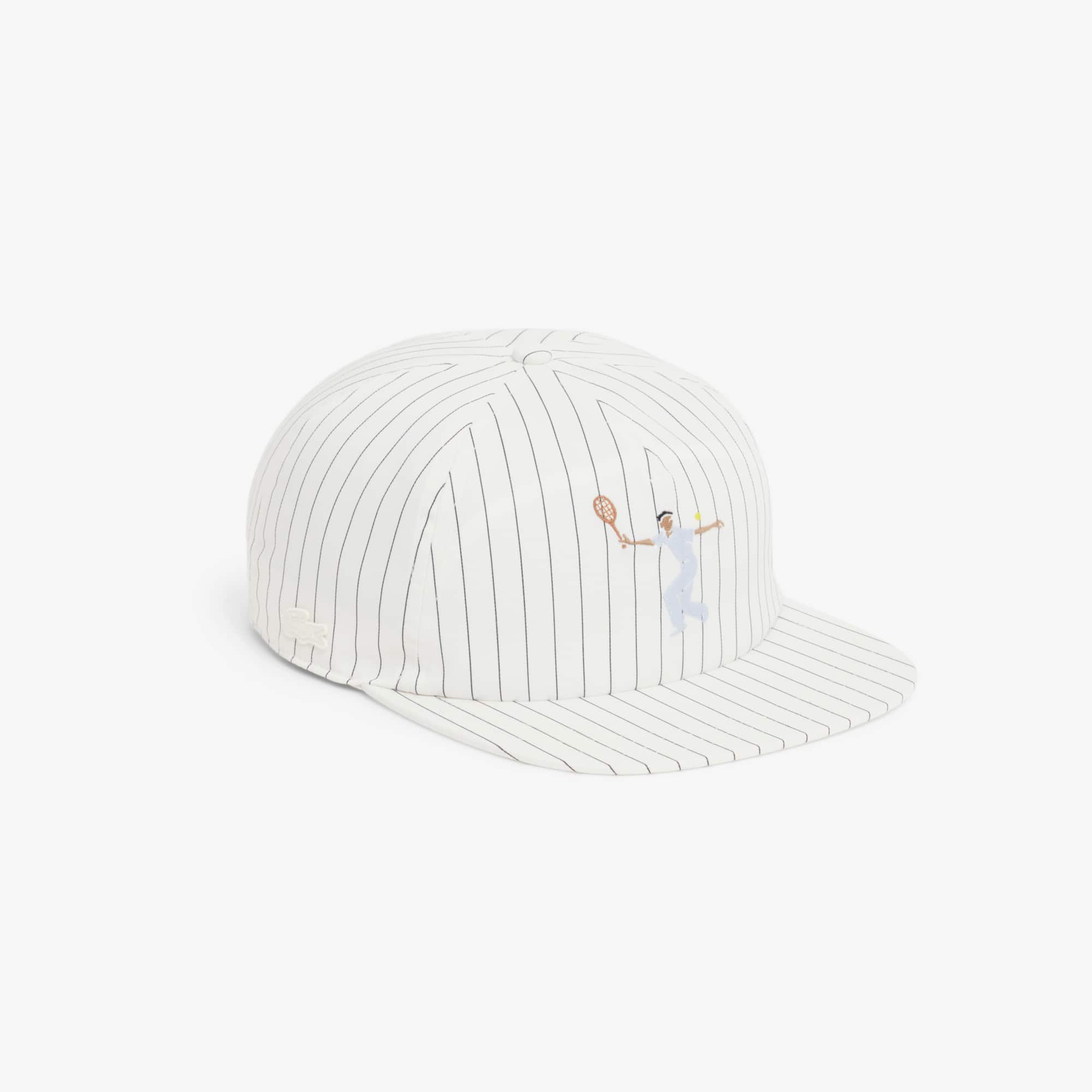 Lacoste Striped Embroidered Cotton Twill Cap - One Size In White